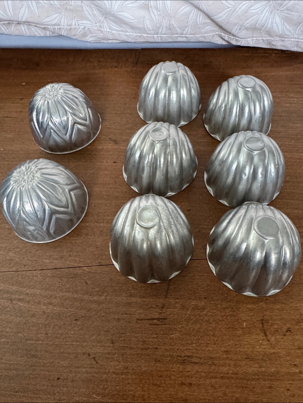 Vintage Silver Molded Jello/Pudding Molds - Set of 8